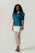 Power Shoulder Cape Top