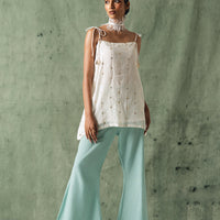 White Cotton Gotta Embellished Co-Ord Set