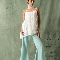White Cotton Gotta Embellished Co-Ord Set