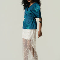 Power Shoulder Cape Top