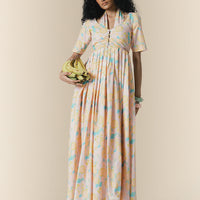 Pastel Saan Print Poplin Maxi Dress