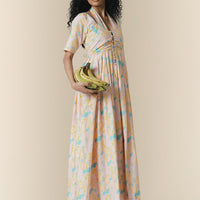 Pastel Saan Print Poplin Maxi Dress
