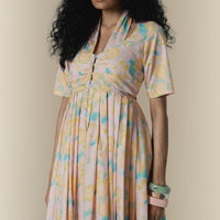 Pastel Saan Print Poplin Maxi Dress
