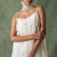 White Cotton Gotta Embellished Co-Ord Set
